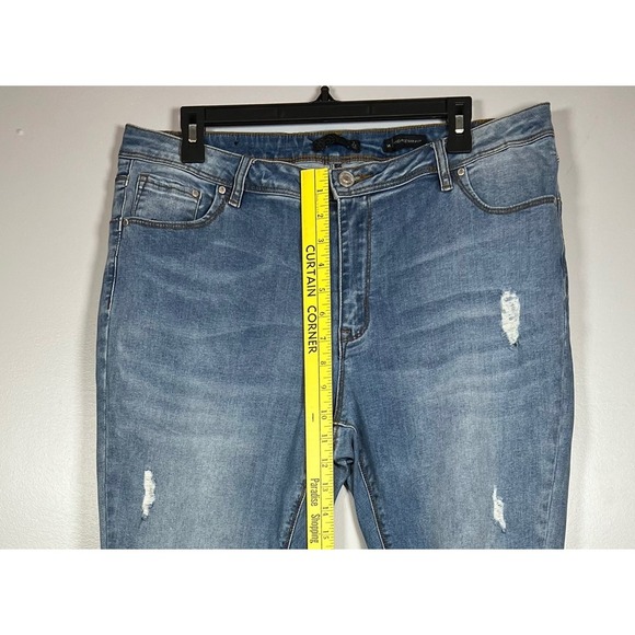 Lala Anthony Mid Rise Skinny Distressed Jeans, Size 16 - Picture 4 of 9